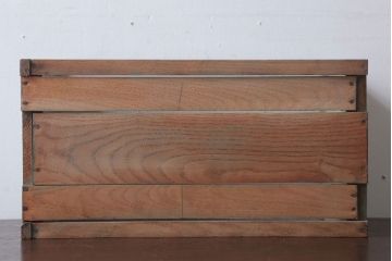 アンティーク雑貨　アンティークペイント　グレーがかったグリーンのスライド本立て