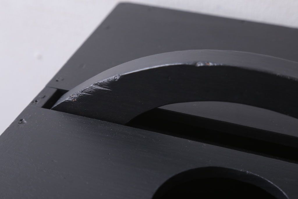 アンティーク雑貨　アンティークペイント　つや消しブラックの有明行灯