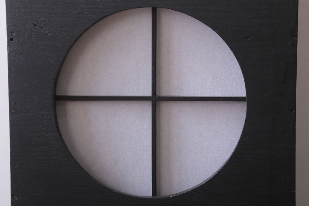 アンティーク雑貨　アンティークペイント　つや消しブラックの有明行灯