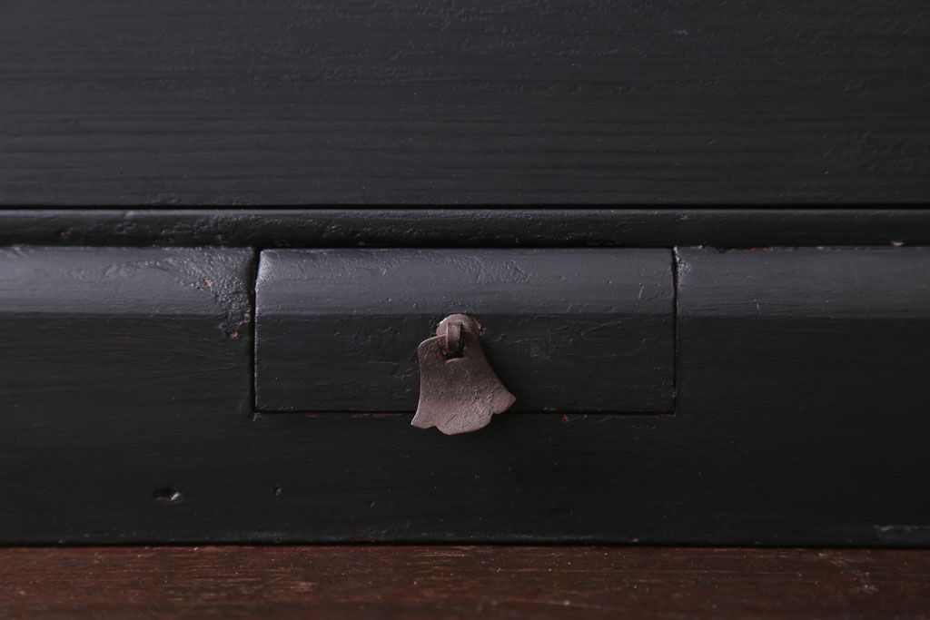 アンティーク雑貨　アンティークペイント　つや消しブラックの有明行灯