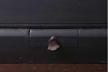 アンティーク雑貨　アンティークペイント　つや消しブラックの有明行灯