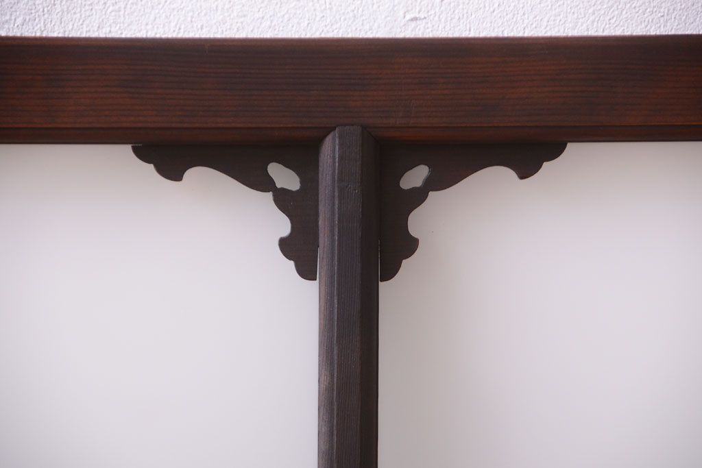 大正ロマン　すりガラス入り!上品な木製明り取り(2)