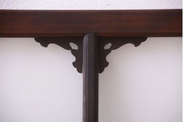 大正ロマン　すりガラス入り!上品な木製明り取り(2)