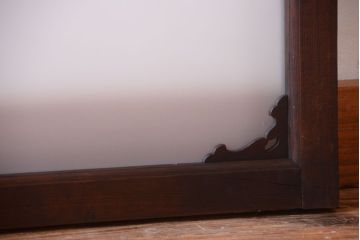 大正ロマン　すりガラス入り!上品な木製明り取り(2)