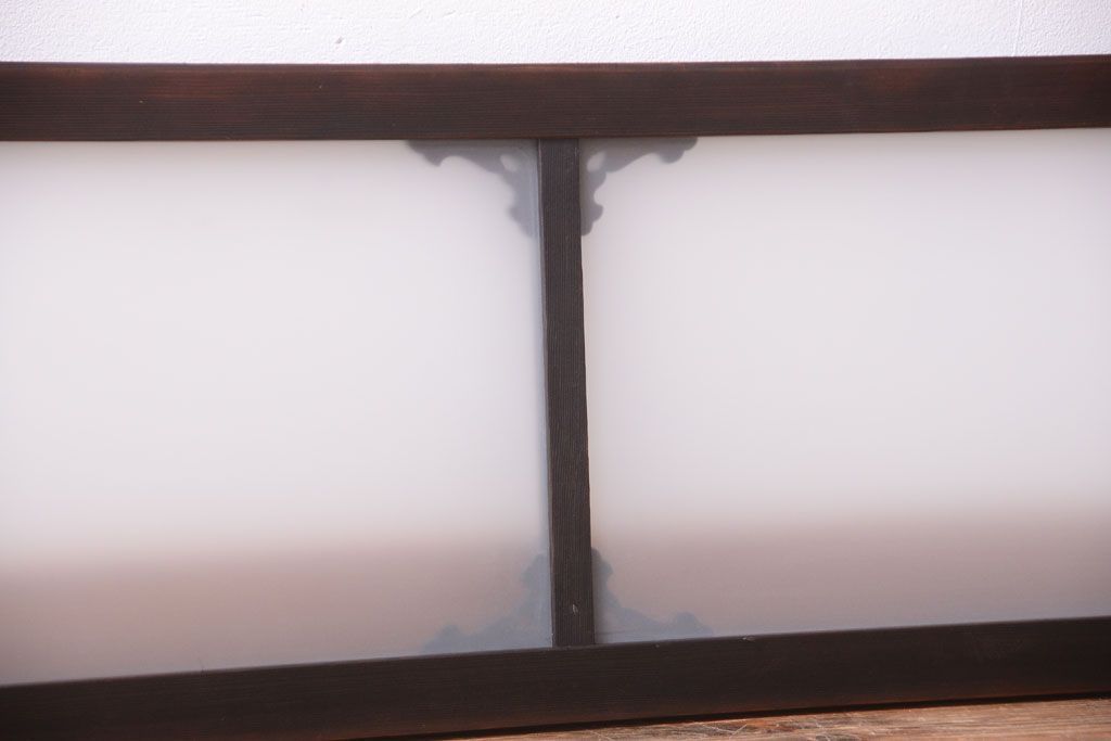 大正ロマン　すりガラス入り!上品な木製明り取り(2)