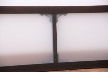 大正ロマン　すりガラス入り!上品な木製明り取り(2)