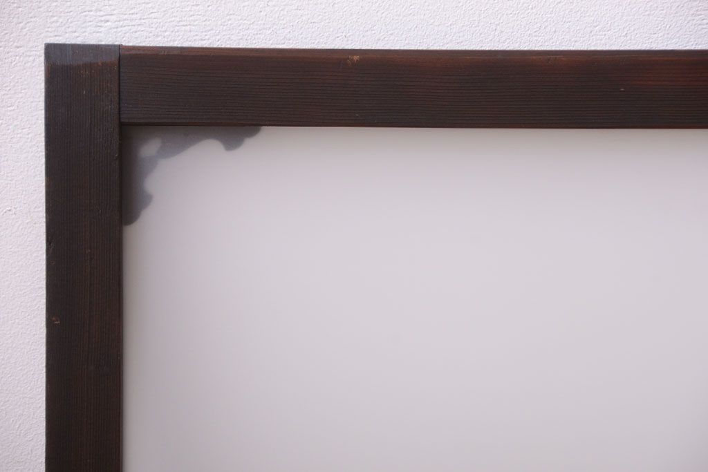 大正ロマン　すりガラス入り!上品な木製明り取り(2)