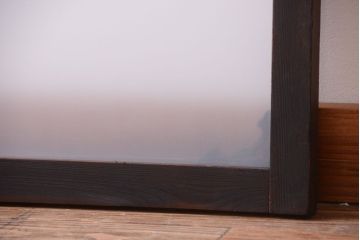 大正ロマン　すりガラス入り!上品な木製明り取り(2)