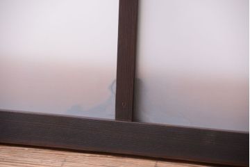 大正ロマン　すりガラス入り!上品な木製明り取り(2)