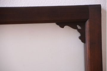 大正ロマン　レトロガラス入り!上品な木製明り取り(3)
