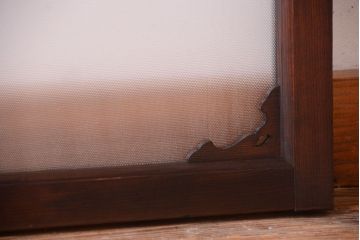 大正ロマン　レトロガラス入り!上品な木製明り取り(3)