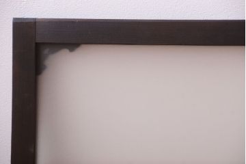 大正ロマン　レトロガラス入り!上品な木製明り取り(3)