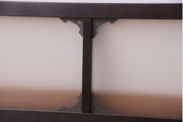 大正ロマン　レトロガラス入り!上品な木製明り取り(3)
