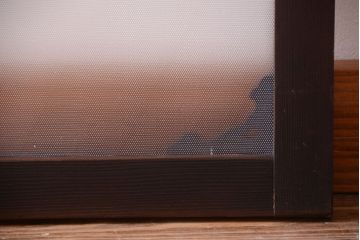 大正ロマン　レトロガラス入り!上品な木製明り取り(3)