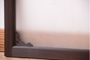 大正ロマン　上品なレトロガラス入りの木製明り取り