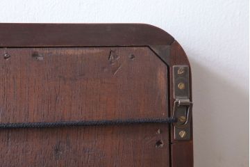 アンティーク雑貨　アンティーク　古い木製フレームの壁掛け高級ミラー(鏡・姿見)