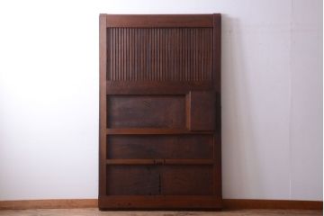 和製アンティーク　玉杢一枚板の総欅蔵戸