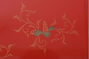 アンティーク雑貨　和製アンティーク　昭和十四年　輪島塗　桐蒔絵朱塗本膳3客セット
