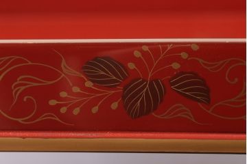 アンティーク雑貨　和製アンティーク　昭和十四年　輪島塗　桐蒔絵朱塗本膳3客セット