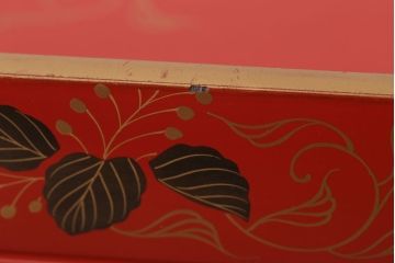 アンティーク雑貨　和製アンティーク　昭和十四年　輪島塗　桐蒔絵朱塗本膳3客セット