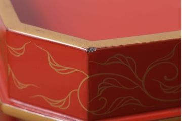アンティーク雑貨　和製アンティーク　昭和十四年　輪島塗　桐蒔絵朱塗本膳3客セット
