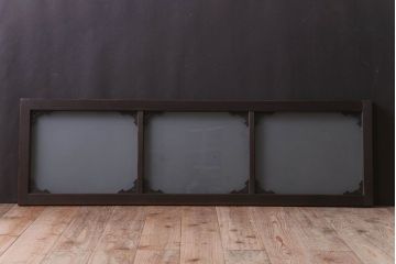 大正ロマン　すりガラス入り!上品な木製明り取り(3)