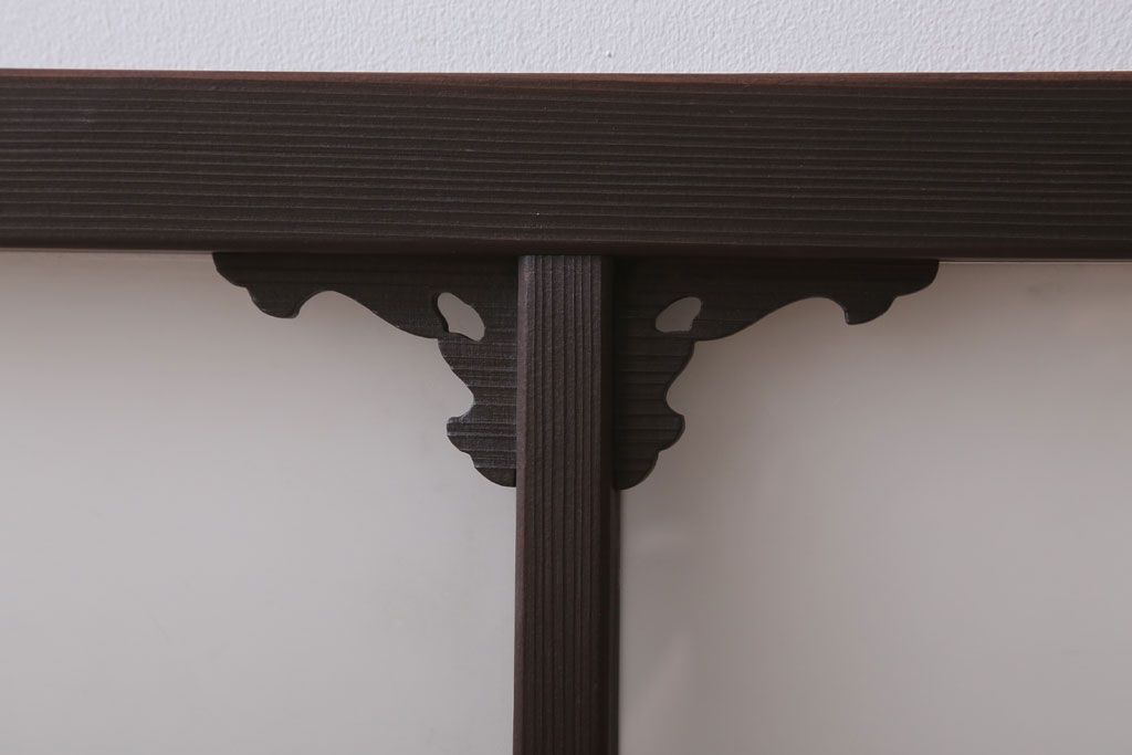 大正ロマン　すりガラス入り!上品な木製明り取り(3)