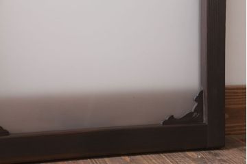 大正ロマン　すりガラス入り!上品な木製明り取り(3)