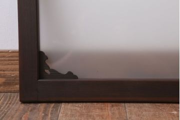 大正ロマン　すりガラス入り!上品な木製明り取り(3)