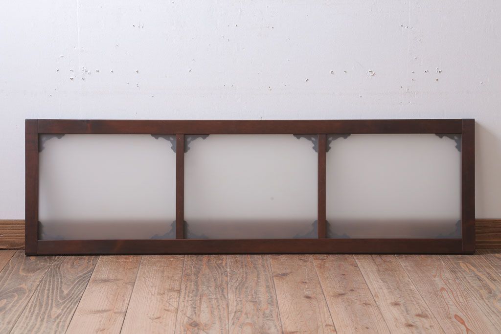 大正ロマン　すりガラス入り!上品な木製明り取り(3)