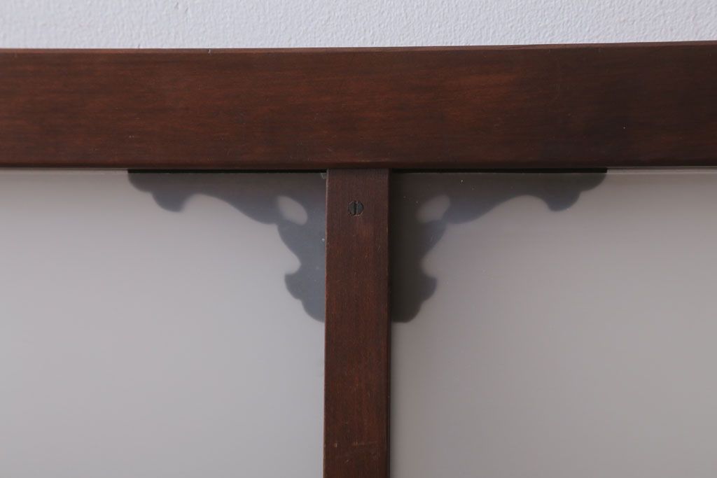 大正ロマン　すりガラス入り!上品な木製明り取り(3)