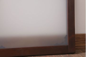 大正ロマン　すりガラス入り!上品な木製明り取り(3)