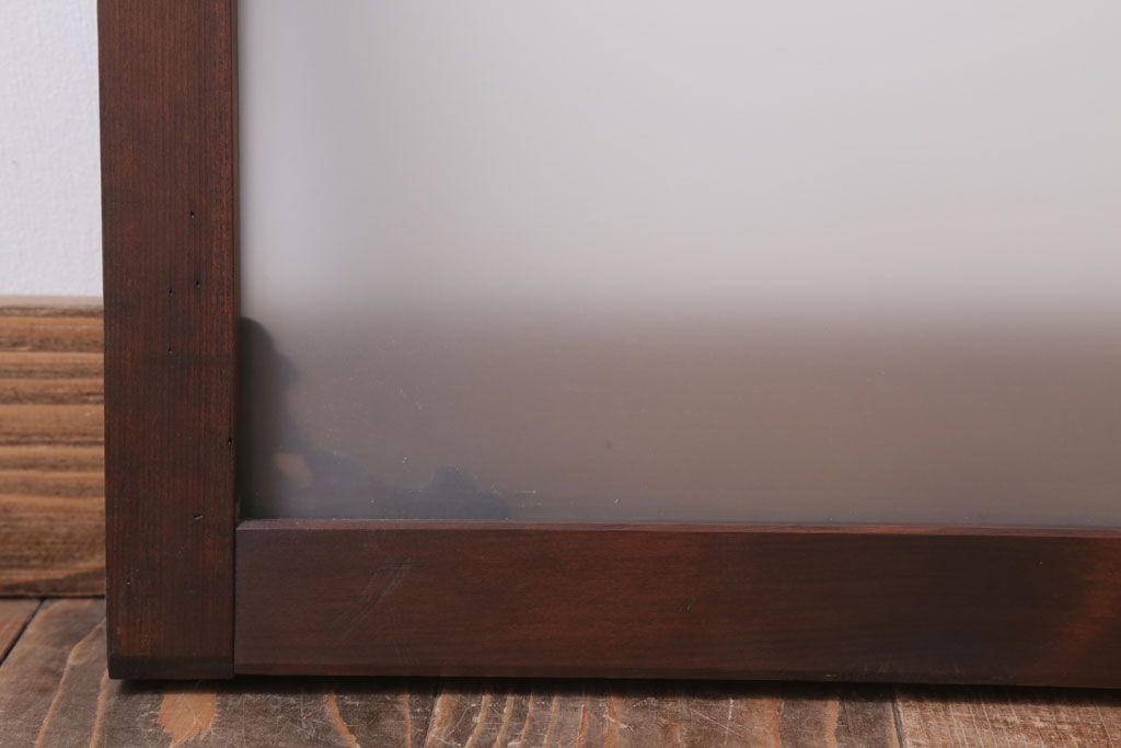 大正ロマン　すりガラス入り!上品な木製明り取り(3)