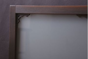 大正ロマン 上品な木製のすりガラス明り取り(1)