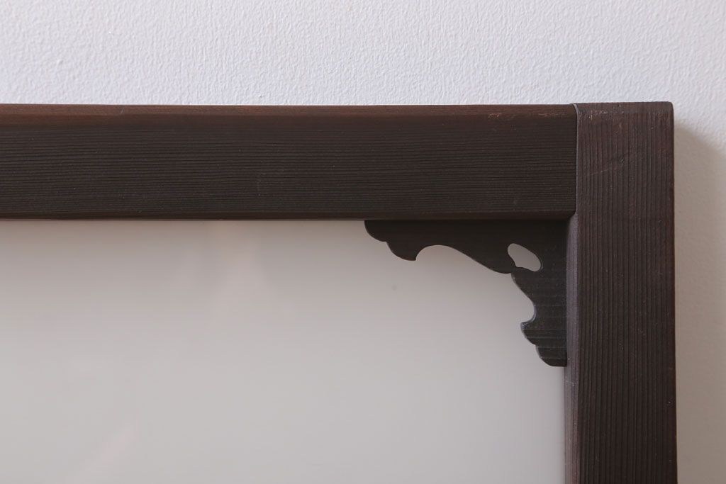 大正ロマン 上品な木製のすりガラス明り取り(1)