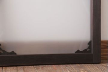 大正ロマン 上品な木製のすりガラス明り取り(1)