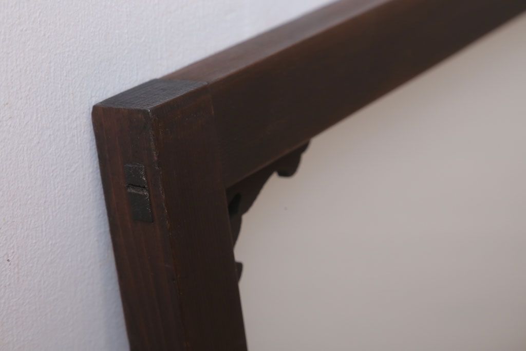 大正ロマン 上品な木製のすりガラス明り取り(1)