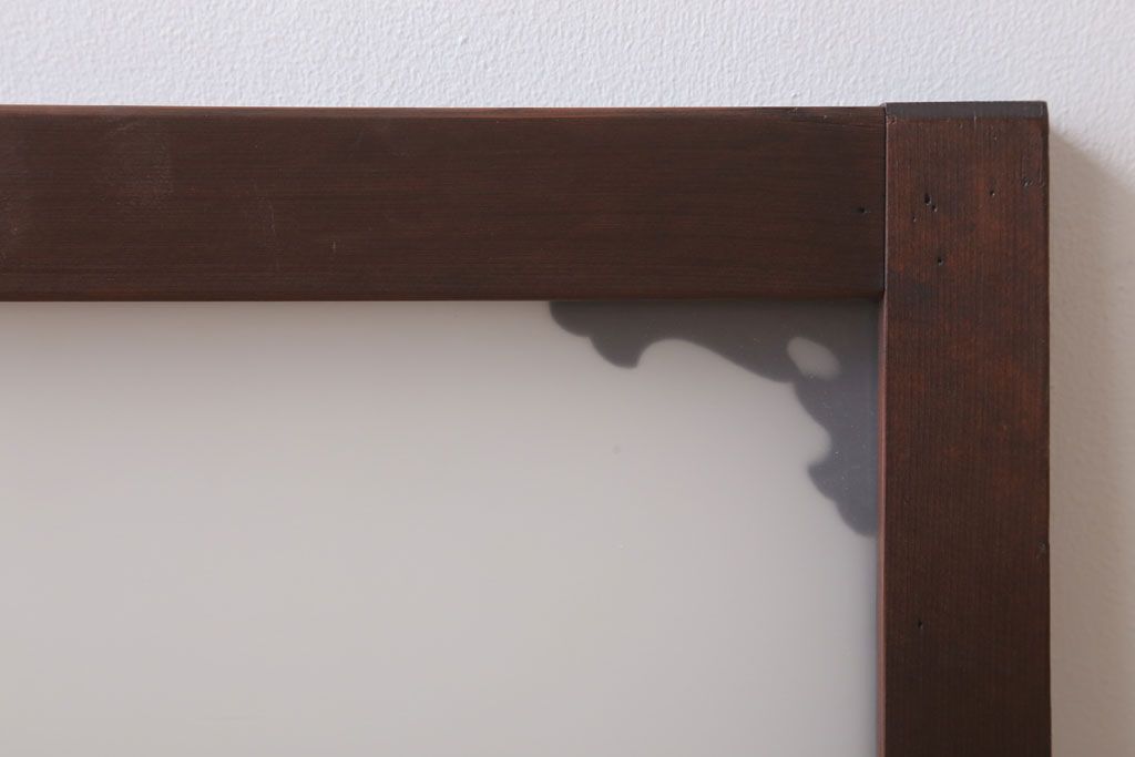 大正ロマン 上品な木製のすりガラス明り取り(1)