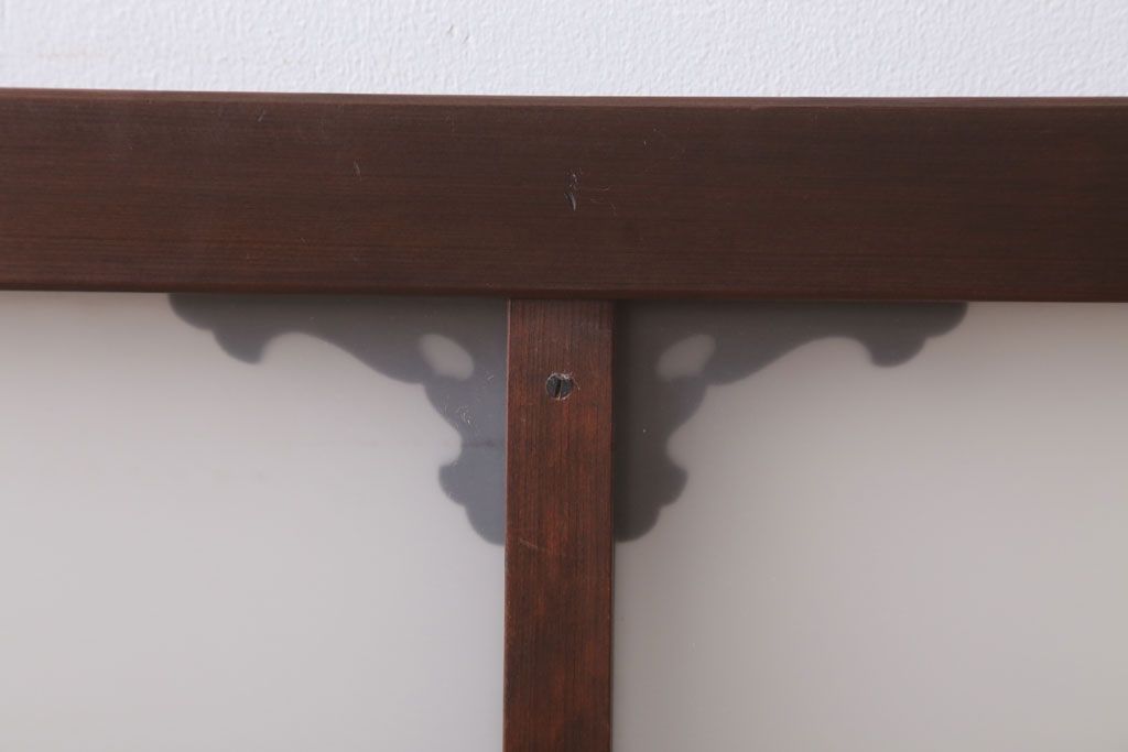 大正ロマン 上品な木製のすりガラス明り取り(1)