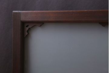 大正ロマン 上品な木製のすりガラス明り取り(2)