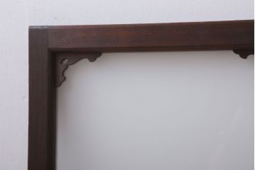 大正ロマン 上品な木製のすりガラス明り取り(2)