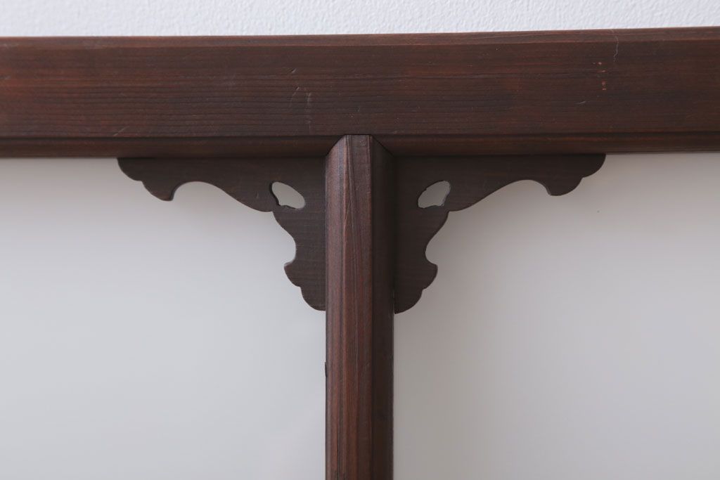 大正ロマン 上品な木製のすりガラス明り取り(2)