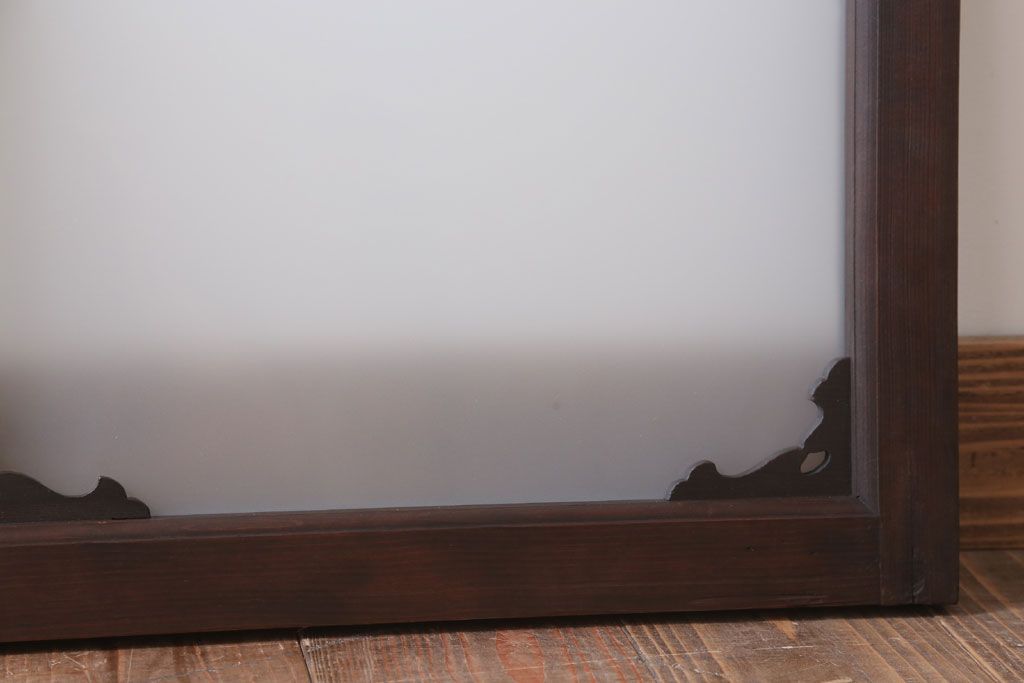 大正ロマン 上品な木製のすりガラス明り取り(2)