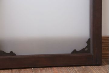 大正ロマン 上品な木製のすりガラス明り取り(2)