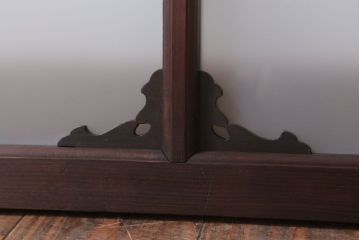 大正ロマン 上品な木製のすりガラス明り取り(2)