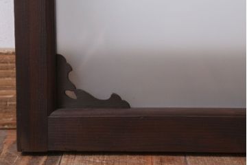 大正ロマン 上品な木製のすりガラス明り取り(2)