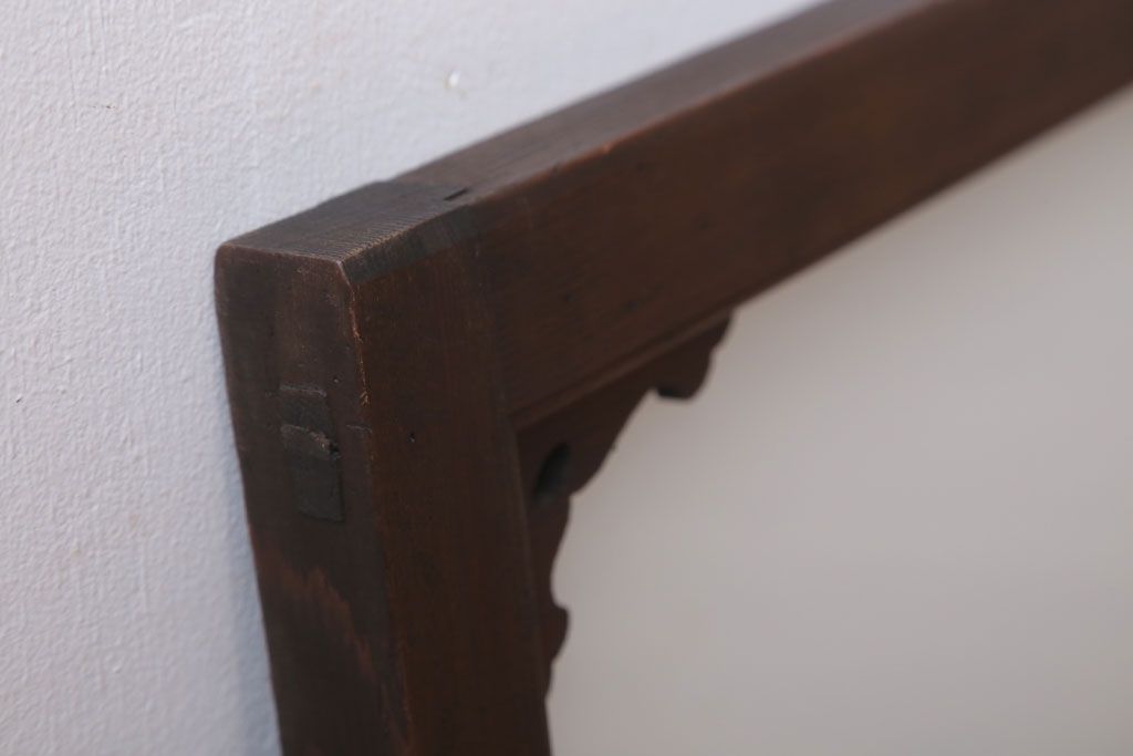 大正ロマン 上品な木製のすりガラス明り取り(2)