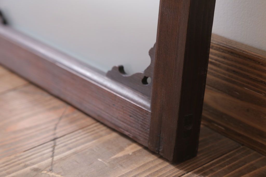 大正ロマン 上品な木製のすりガラス明り取り(2)