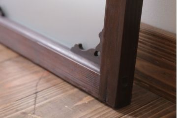 大正ロマン 上品な木製のすりガラス明り取り(2)