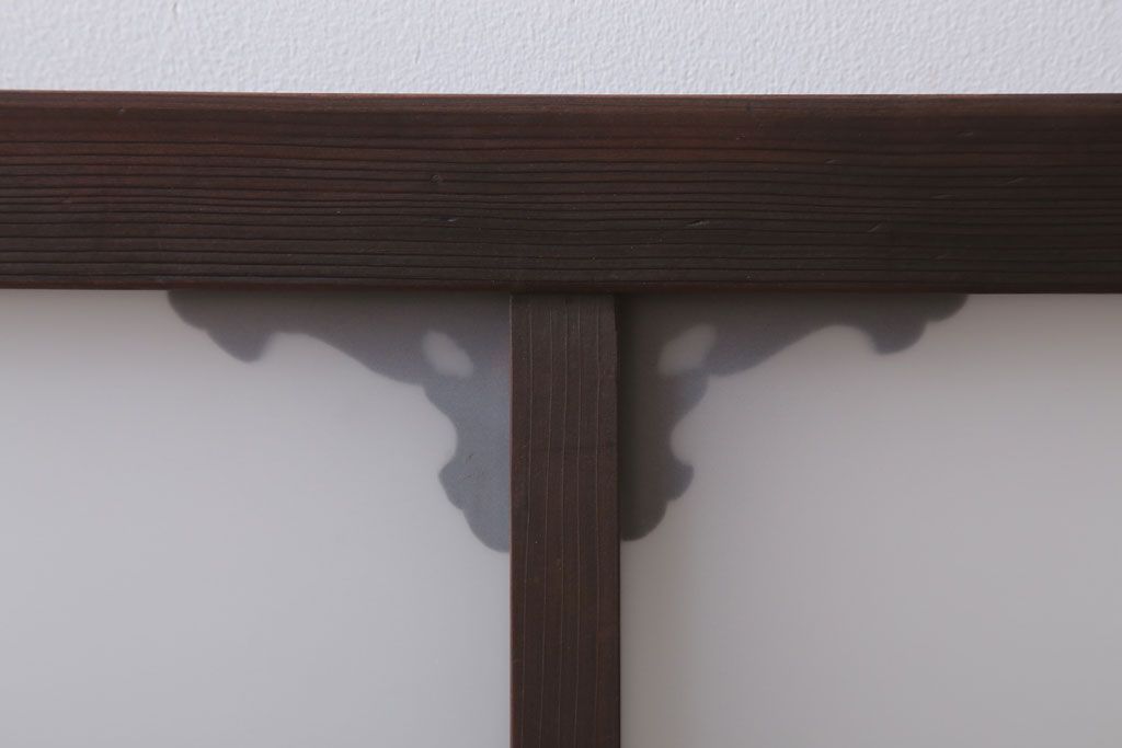 大正ロマン 上品な木製のすりガラス明り取り(2)